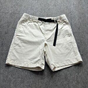 Stoic Shorts Men M Light Beige Elastic Belted Stretch Twill 8" Hiking Casual